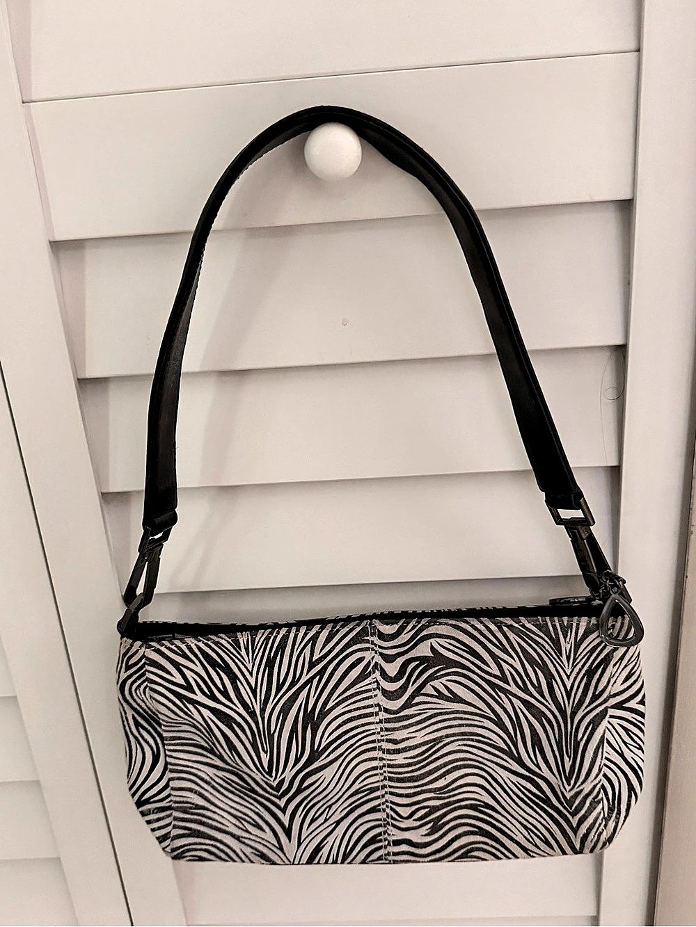 Cee Klein “Wild Thing”Shoulder Bag in Black & White Zebra Print